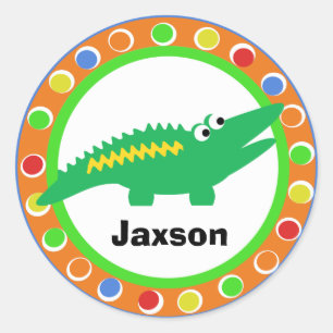J is for Jungle Alligator Classic Round Sticker