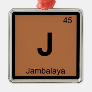 J - Jambalaya Chemistry Periodic Table Symbol Metal Tree Decoration