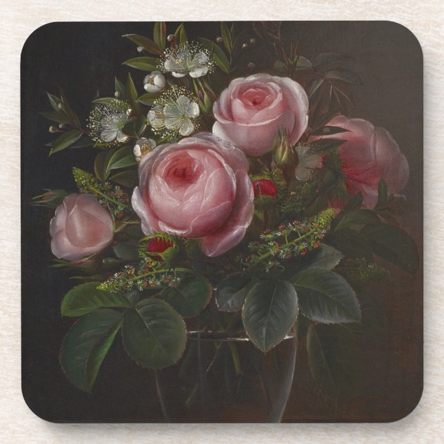 J.L. Jensen - Roses and Tree Anemones in a ... Coaster (Front)