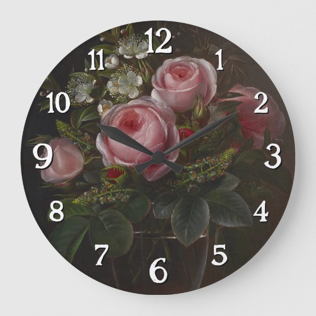 J.L. Jensen - Roses and Tree Anemones in a ... Large Clock (Front)