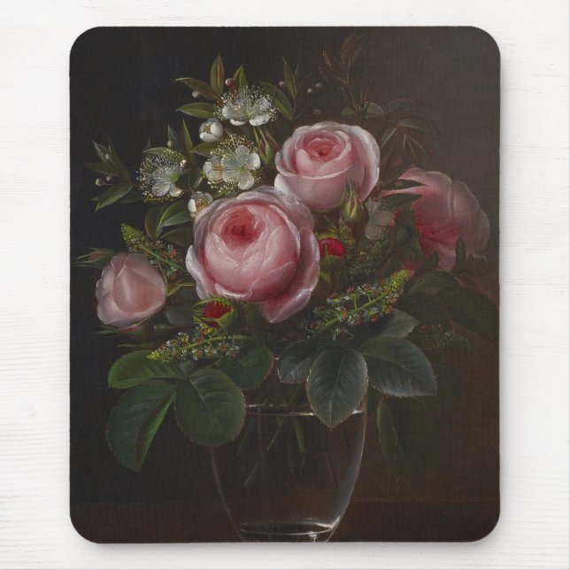 J.L. Jensen - Roses and Tree Anemones in a ... Mouse Pad (Front)