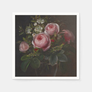 J.L. Jensen - Roses and Tree Anemones in a ... Napkin