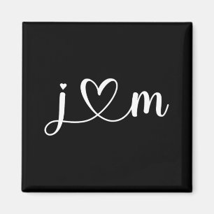 J Love M Bride Boyfriend And Girlfriend J Letter A Magnet