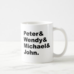 J.M. Barrie's Peter Pan Peter Wendy Michael John Coffee Mug