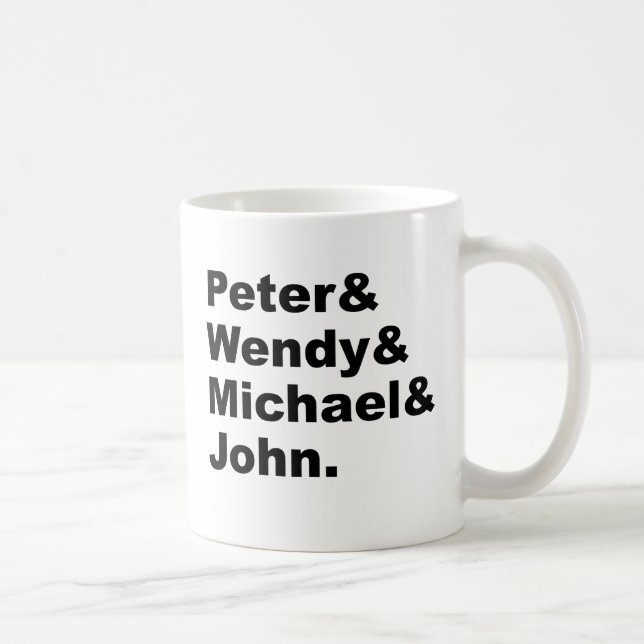 J.M. Barrie's Peter Pan | Peter Wendy Michael John Coffee Mug (Right)