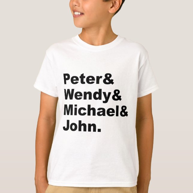 J.M. Barrie's Peter Pan | Peter Wendy Michael John T-Shirt (Front)