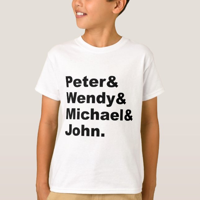 J.M. Barrie's Peter Pan | Peter Wendy Michael John T-Shirt (Front)