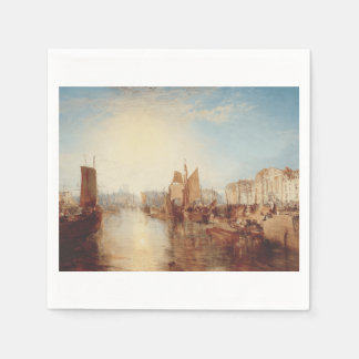 J.M.W. Turner: Harbor of Dieppe Romantic Fine Art Napkin