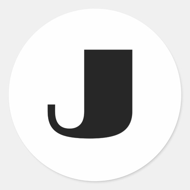 "J" monogram Classic Round Sticker (Front)