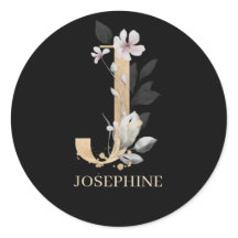 J Monogram Floral Personalised