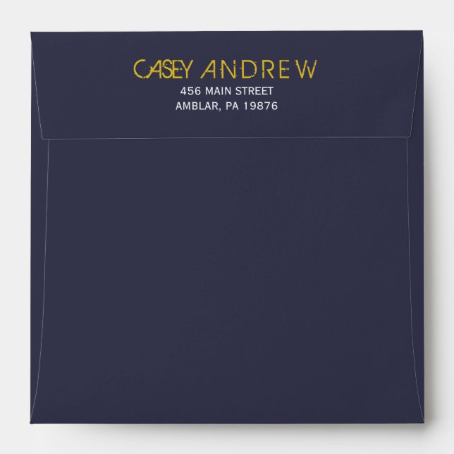 J Monogram Initial Bar Bat Mitzvah Envelope (Back (Top Flap))