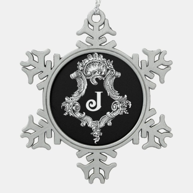 J Monogram Initial Ornament (Front)
