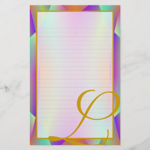 J Monogram "On Stage Purple" Fine Lined Stationery