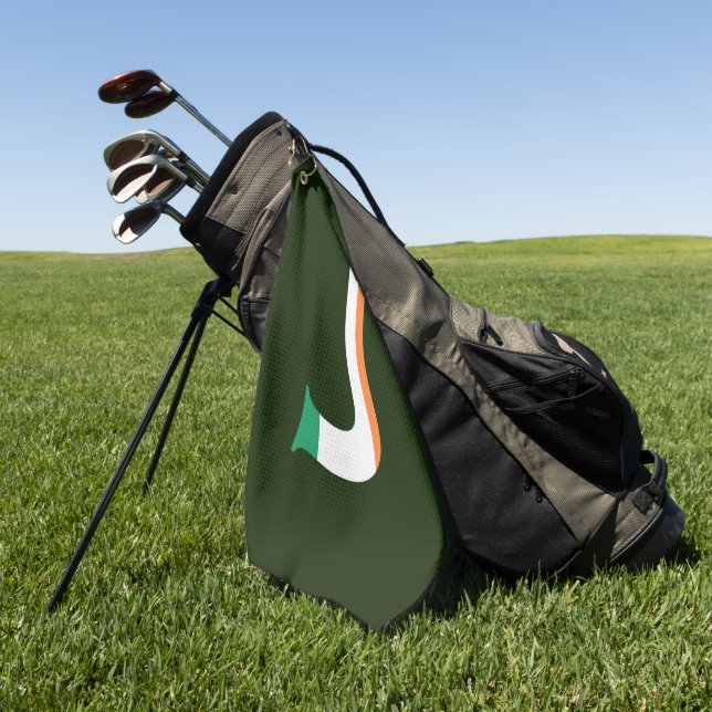 J Monogram overlaid on Irish Flag gtcnt Golf Towel (Green)