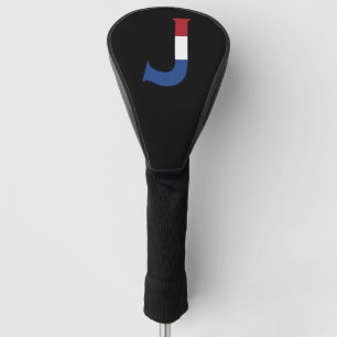 J Monogram overlaid on NLD Flag on bk dccnt Golf Head Cover