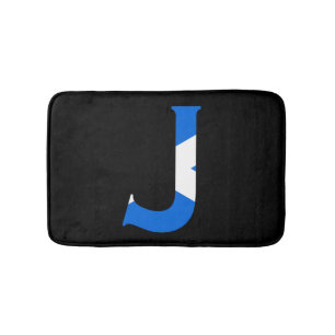 J Monogram overlaid on Scottish Flag bmcn Bath Mat