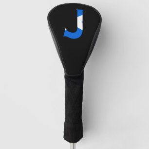 J Monogram overlaid on Scottish Flag dccnt Golf Head Cover