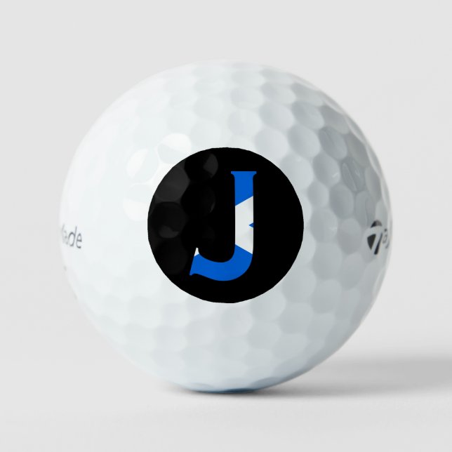 J Monogram overlaid on Scottish Flag tmtp5 gbcnt Golf Balls (Front)