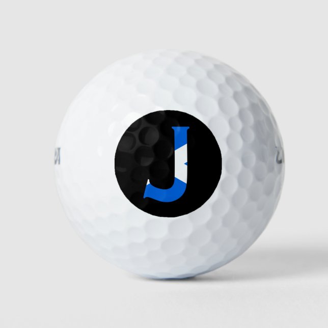 J Monogram overlaid on Scottish Flag wu gbcnt Golf Balls (Front)