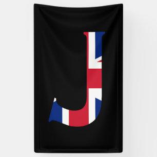 J Monogram overlaid on Union Jack Flag (v) bnrcnt Banner