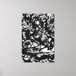 J. P. - BLACK AND WHITE Number 6 - 1951 -Abstract- Canvas Print