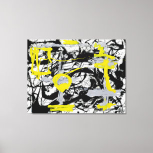 J. P. - Number 12A Yellow, Grey, Black - 1948 - Canvas Print