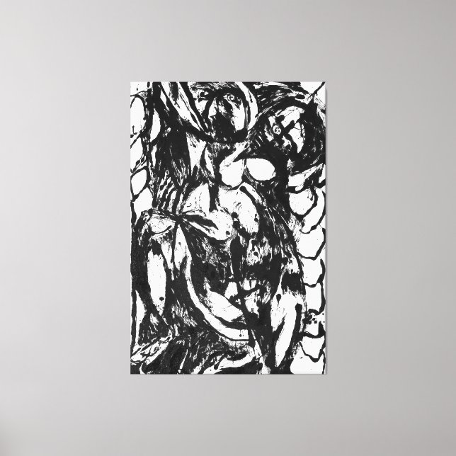 J. P. - NUMBER 5 - 1952 - Black Pourings - Canvas Print (Front)