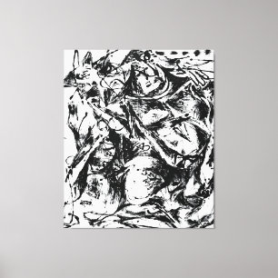 J. P. - NUMBER 6 - 1952 - Black Pourings - Canvas Print