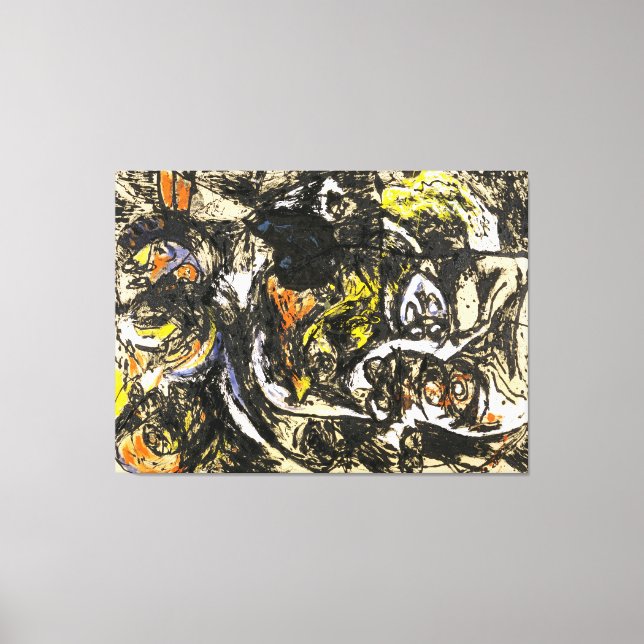 J. P. - NUMBER 8 - 1952 - Black Pourings - Canvas Print (Front)