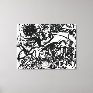 J. P. - NUMBER 8 - BLACK FLOWING - 1951 - CANVAS PRINT