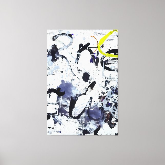 J. P. - SILVER AND BLACK I - 1950 - Abstract - Canvas Print (Front)