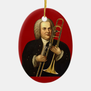 J.S. Bach with Trombone Ceramic Tree Decoration