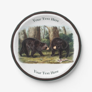 J.W. Audubon - Ursus Americanus Black Bear Paper Plate