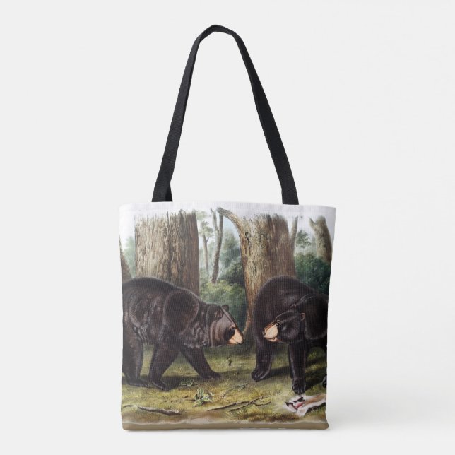 J.W. Audubon - Ursus Americanus Black Bear Tote Bag (Back)