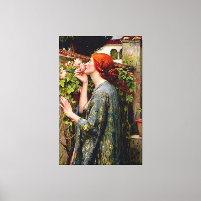  J. W. WATERHOUSE - THE SOUL OF THE ROSE - 1908 -  CANVAS PRINT (Front)
