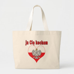 ja Cie kocham Eagle Heart Large Tote Bag