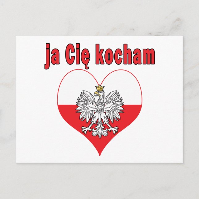 ja Cie kocham Eagle Heart Postcard (Front)