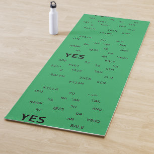 Ja und Nein in verschiedenen Sprachen in grün Yoga Mat
