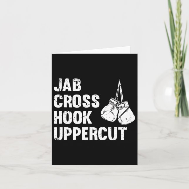 Jab Cross Hook Uppercut Boxing Fighting Technique  Card (Front)