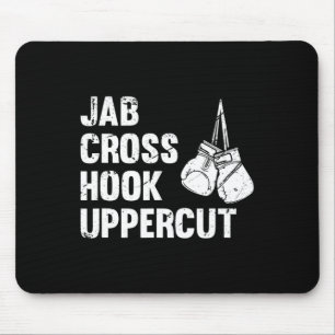 Jab Cross Hook Uppercut Boxing Fighting Technique Mouse Pad