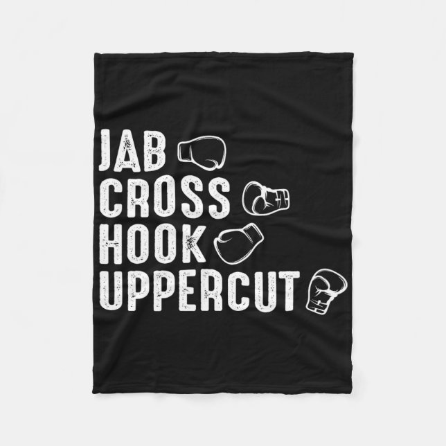 Jab Cross Hook Uppercut Boxing Gloves Boxer  Fleece Blanket (Front)
