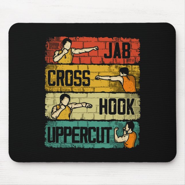 Jab Cross Hook Uppercut Boxing  Mouse Pad (Front)
