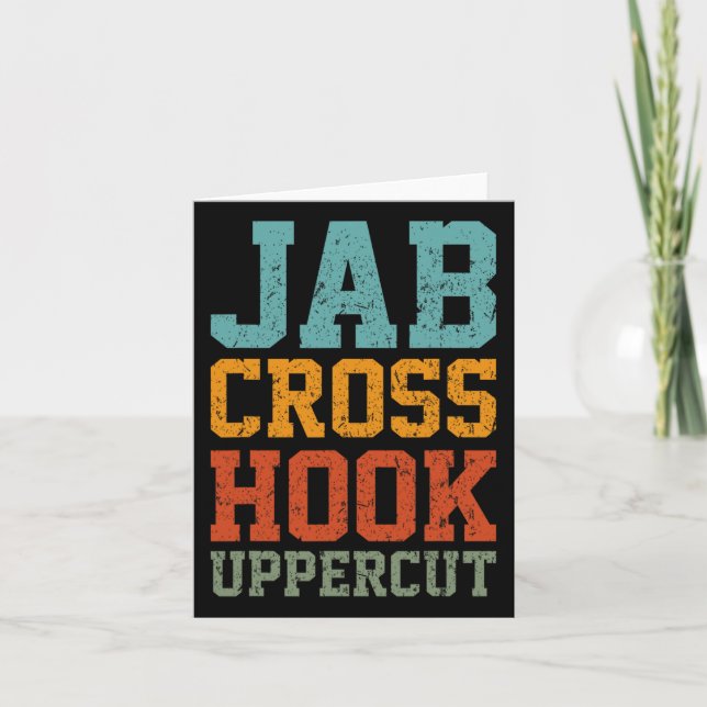 Jab Cross Hook Uppercut Funny Boxing Coach Trainin Card (Front)