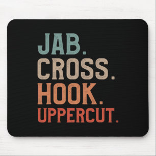 Jab Cross Hook Uppercut Kickboxer Kickboxing Mouse Pad