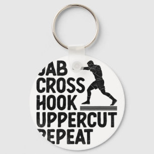 Jab Cross Hook Uppercut Repeat Boxer Sports Athlet Key Ring