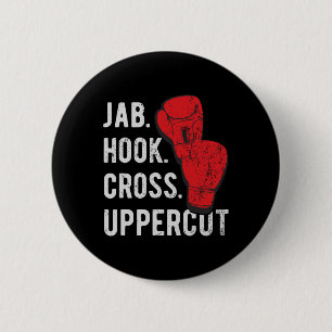 Jab, Hook, Cross, Uppercut - Kickboxing And Boxing 6 Cm Round Badge