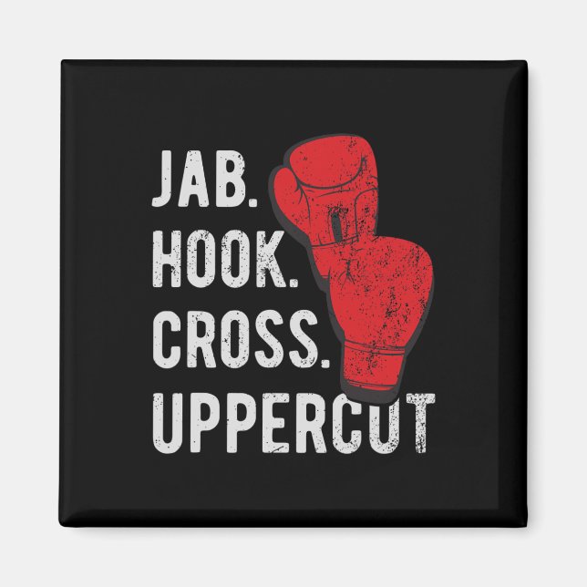 Jab, Hook, Cross, Uppercut - Kickboxing And Boxing Magnet (Front)