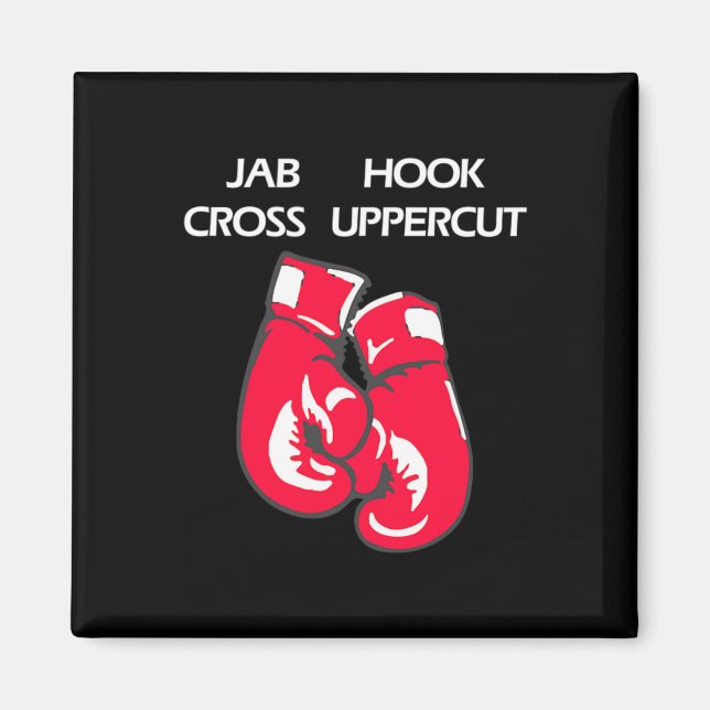 Jab Hook Cross Uppercut Martial Arts Boxing  Magnet (Front)