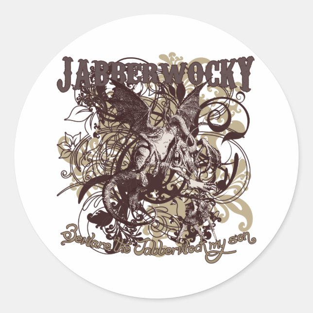 Jabberwocky Carnivale Style Classic Round Sticker (Front)