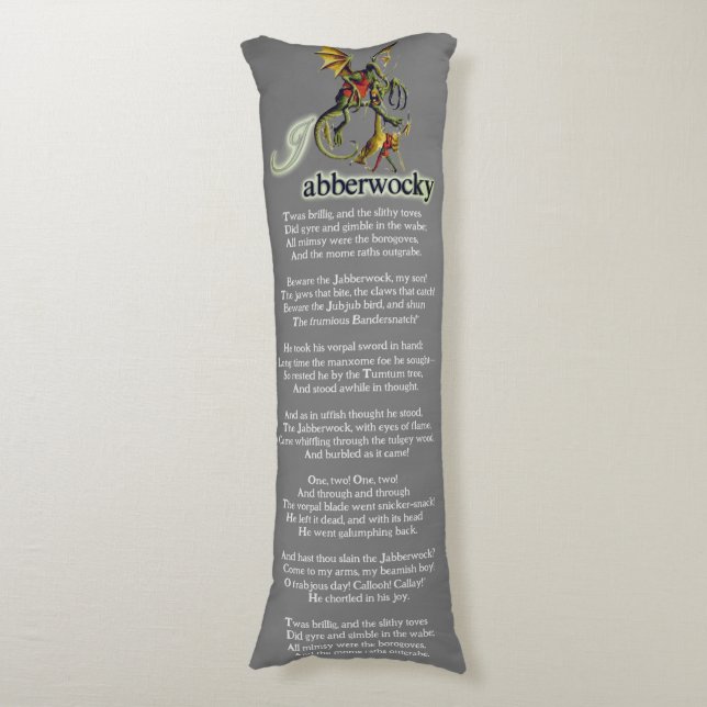 Jabberwocky Looking Glass Signed Body Cushion (Front Vertical)